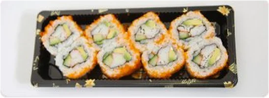 Krabsalade, komkommer, massago